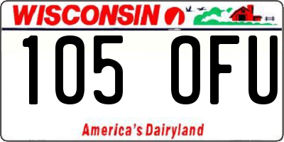WI license plate 105OFU