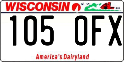 WI license plate 105OFX