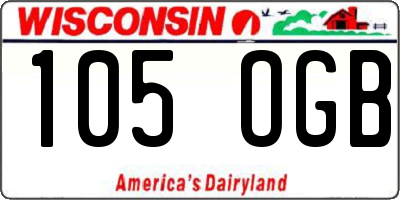 WI license plate 105OGB