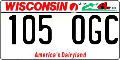 WI license plate 105OGC