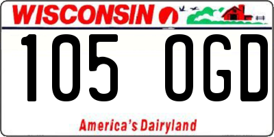 WI license plate 105OGD