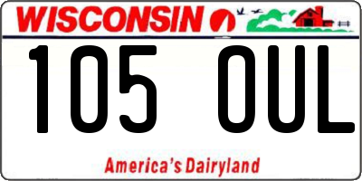 WI license plate 105OUL