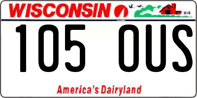 WI license plate 105OUS