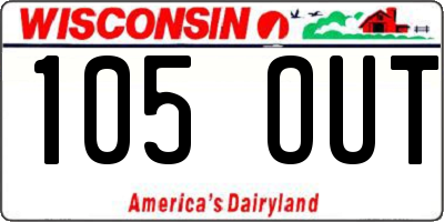WI license plate 105OUT