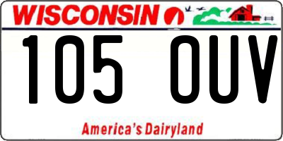 WI license plate 105OUV