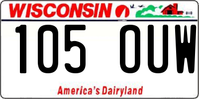 WI license plate 105OUW