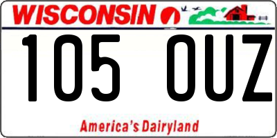 WI license plate 105OUZ