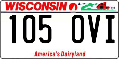 WI license plate 105OVI