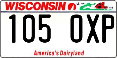 WI license plate 105OXP