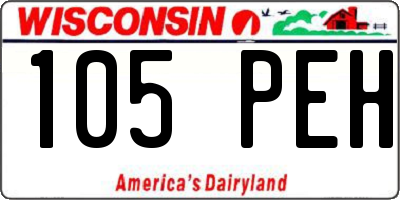 WI license plate 105PEH