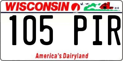 WI license plate 105PIR