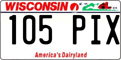 WI license plate 105PIX
