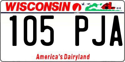 WI license plate 105PJA