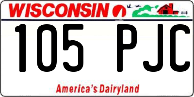 WI license plate 105PJC