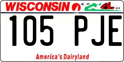 WI license plate 105PJE