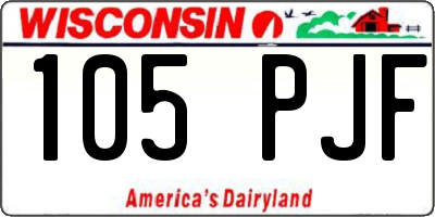 WI license plate 105PJF