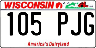 WI license plate 105PJG