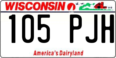 WI license plate 105PJH