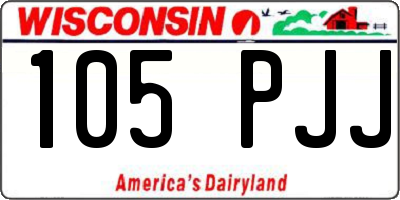 WI license plate 105PJJ