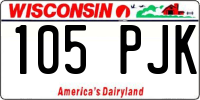 WI license plate 105PJK