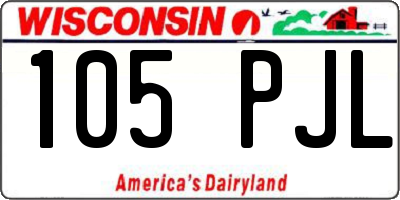 WI license plate 105PJL