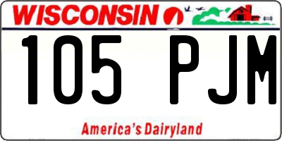 WI license plate 105PJM