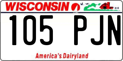 WI license plate 105PJN