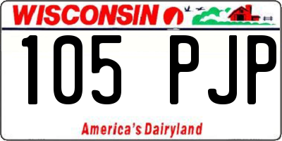 WI license plate 105PJP
