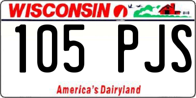 WI license plate 105PJS