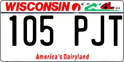 WI license plate 105PJT