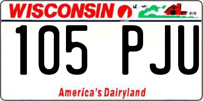 WI license plate 105PJU