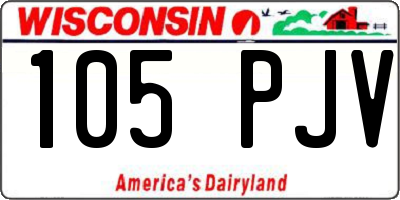 WI license plate 105PJV