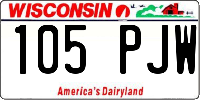 WI license plate 105PJW