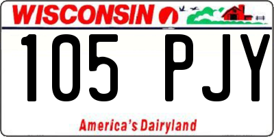 WI license plate 105PJY
