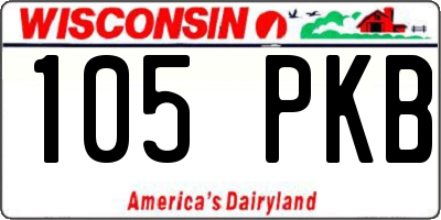 WI license plate 105PKB