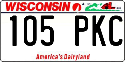 WI license plate 105PKC