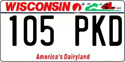 WI license plate 105PKD