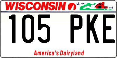 WI license plate 105PKE