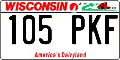 WI license plate 105PKF