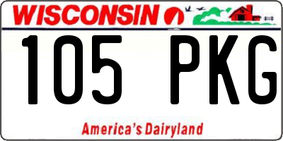 WI license plate 105PKG