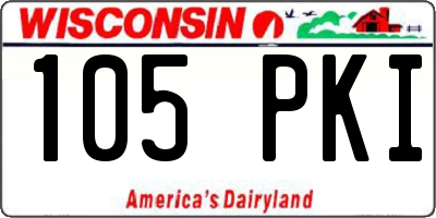 WI license plate 105PKI