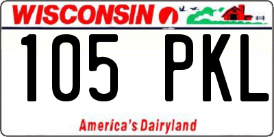 WI license plate 105PKL