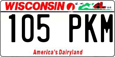 WI license plate 105PKM