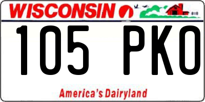 WI license plate 105PKO