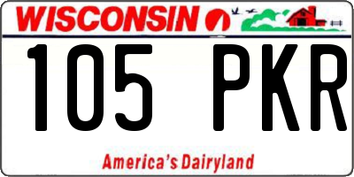 WI license plate 105PKR