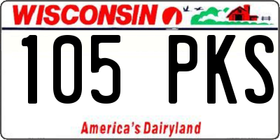 WI license plate 105PKS