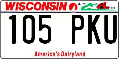 WI license plate 105PKU