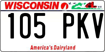 WI license plate 105PKV