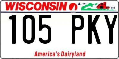 WI license plate 105PKY