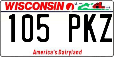 WI license plate 105PKZ